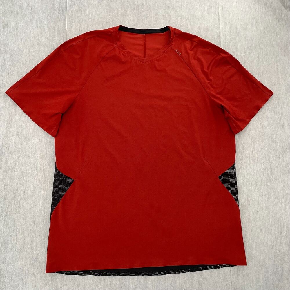 Lululemon Shirt Adult 2XL Orange Short Sleeve Active Gym Athleisure Mens XXL